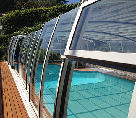 Photo of a pool after a swimming pool enclosure was installed