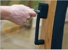 Lockable handle Photo of a lockable handle