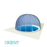 Illustration of an Orient swimming pool enclosure model