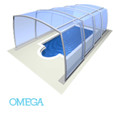 Illustration of an Omega swimming pool enclosure model
