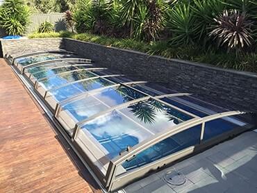 Photo of a low swimming pool enclosure