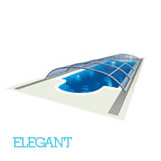 Illustration of an Elegant swimming pool enclosure model