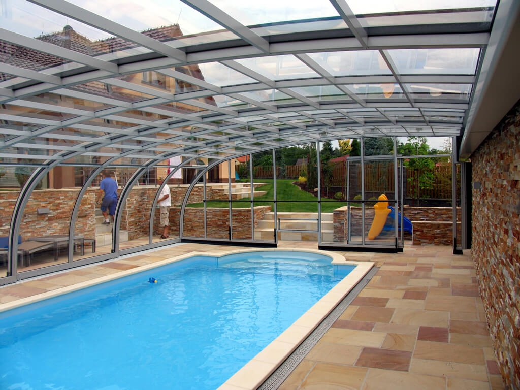 Photo of a Lean-to swimming pool enclosure